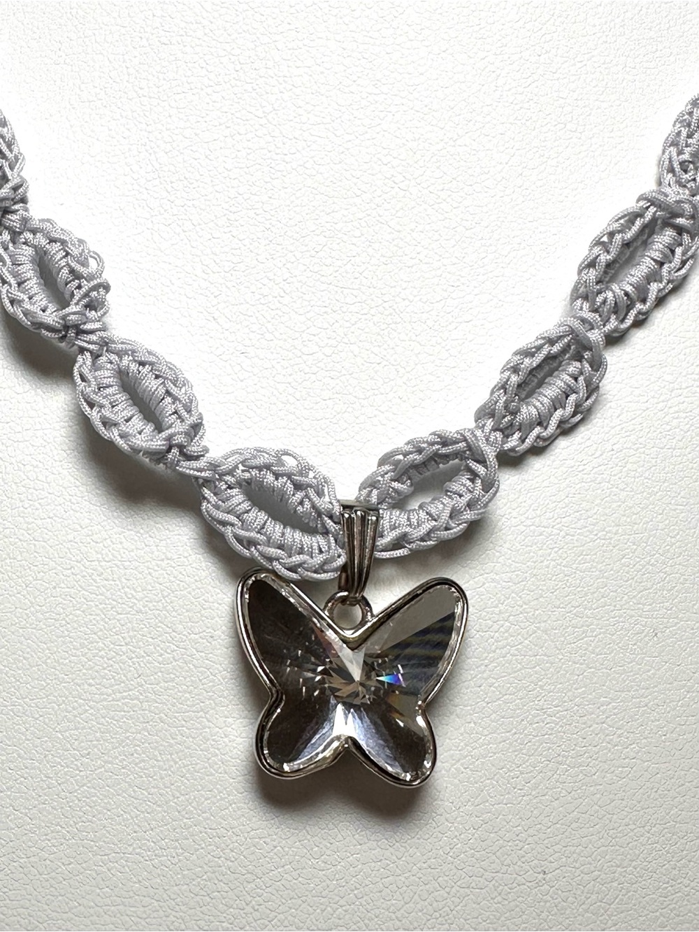 Silver Colored Butterfly Pendant Necklace